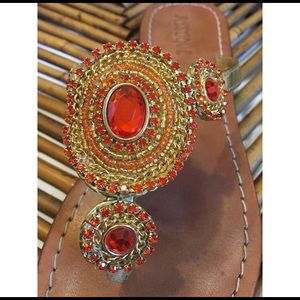 Mystique Beaded Leather Sandals Size 8